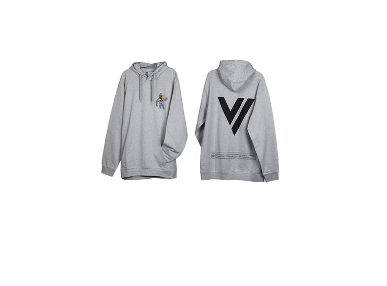 grey hoodie l